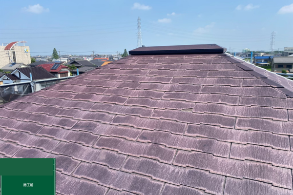 名古屋市にて雨漏り予防の屋根塗装工事 施工前