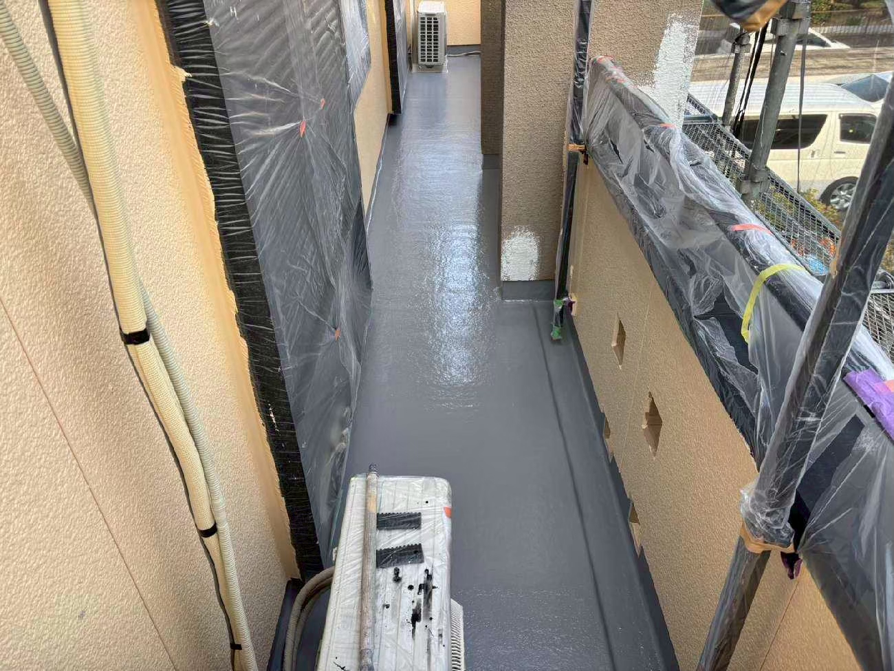名古屋市にて雨漏り予防のメンテナンス工事〈ベランダ・瓦屋根の漆喰塗り〉 施工後2