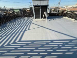 名古屋市にて雨漏り予防の屋上・ベランダ防水工事 施工後